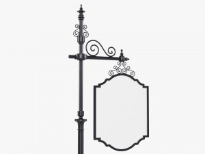 Forged Column With Hanging Board 01 3Dモデル