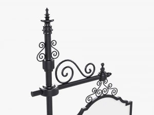 Forged Column With Hanging Board 01 3D Model