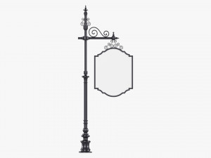 Forged Column With Hanging Board 01 3Dモデル