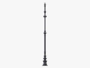 Forged Column With Hanging Board 01 3D Model