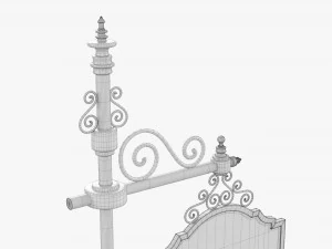 Forged Column With Hanging Board 01 3D Model
