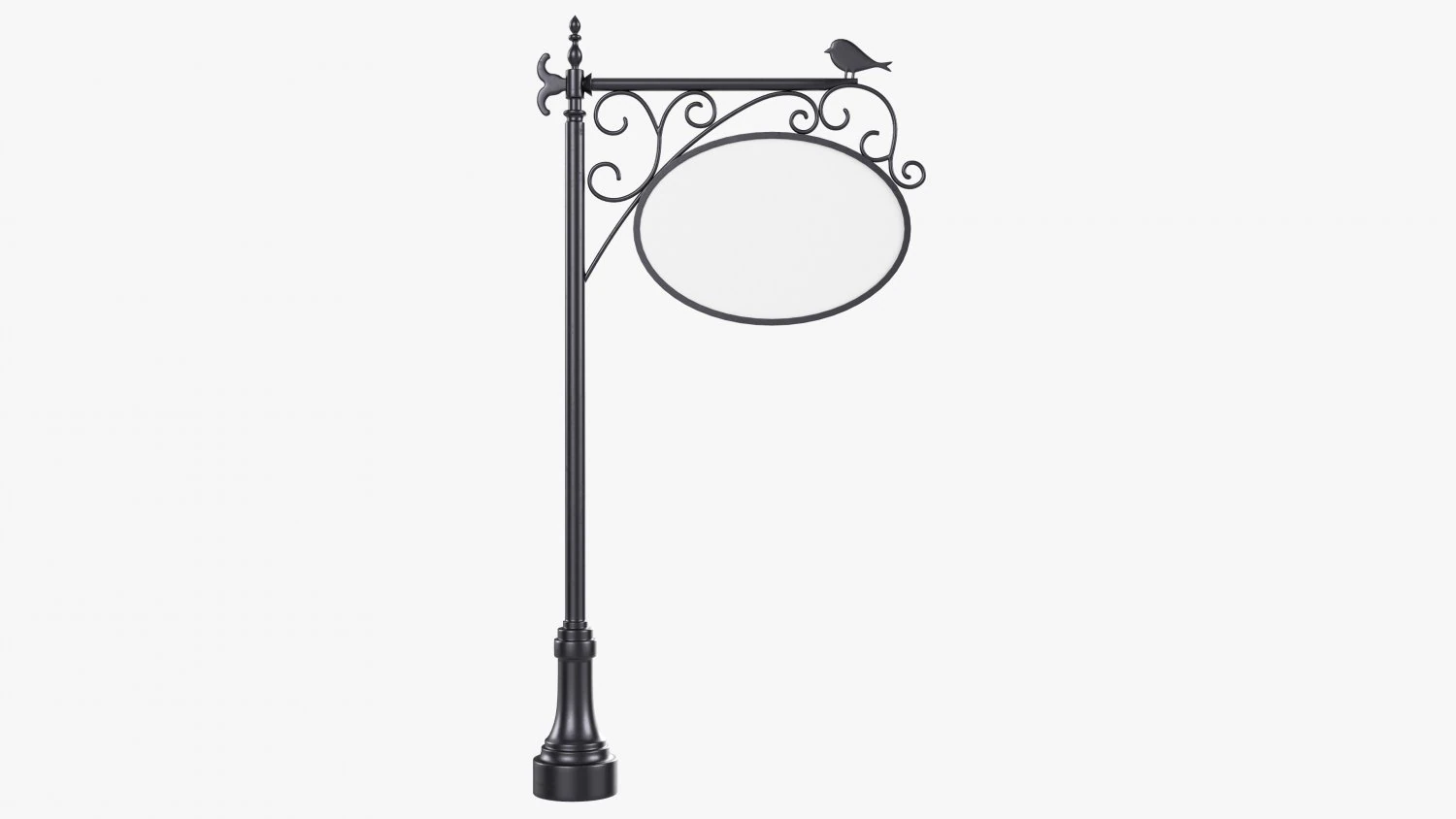 Forged Column With Hanging Board 02 3D Model .c4d .max .obj .3ds .fbx .stl .blend