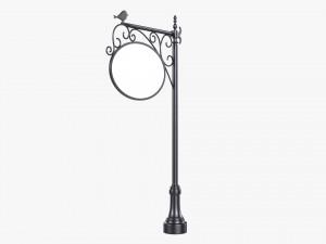 Forged Column With Hanging Board 02 3D-Modell