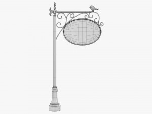 Forged Column With Hanging Board 02 3D-Modell