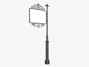 Forged Column With Hanging Board 03 3D 모델