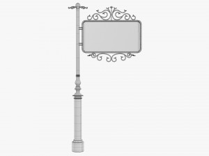 Forged Column With Hanging Board 03 3D 모델