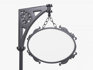 Forged Column With Hanging Board 04 Modèle 3D