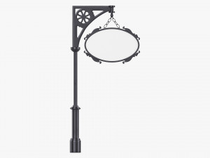 Forged Column With Hanging Board 04 Modèle 3D