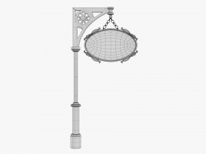Forged Column With Hanging Board 04 Modèle 3D