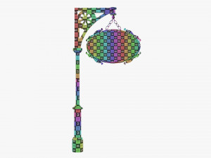 Forged Column With Hanging Board 04 Modèle 3D