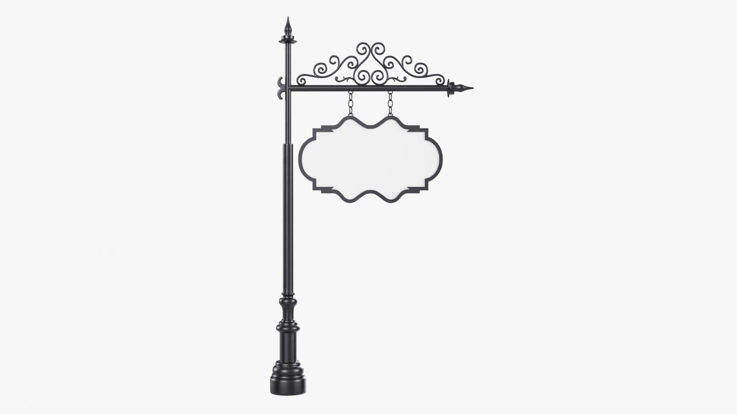 Forged Column With Hanging Board 05 3D Model .c4d .max .obj .3ds .fbx .stl .blend