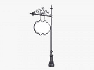 Forged Column With Hanging Board 05 3D Model