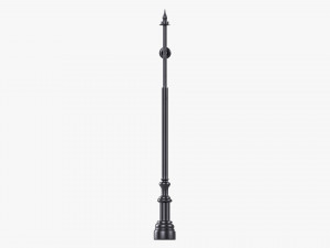 Forged Column With Hanging Board 05 3D Model