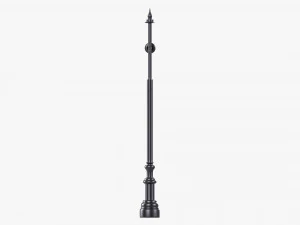 Forged Column With Hanging Board 05 3D Model