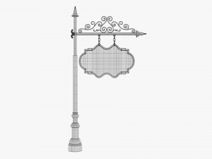 Forged Column With Hanging Board 05 3D Model