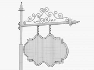 Forged Column With Hanging Board 05 3D Model