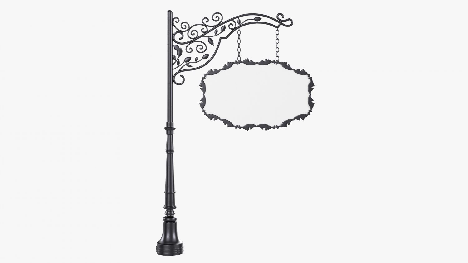 Forged Column With Hanging Board 06 3D Model .c4d .max .obj .3ds .fbx .stl .blend