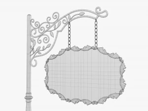 Forged Column With Hanging Board 06 3D Model