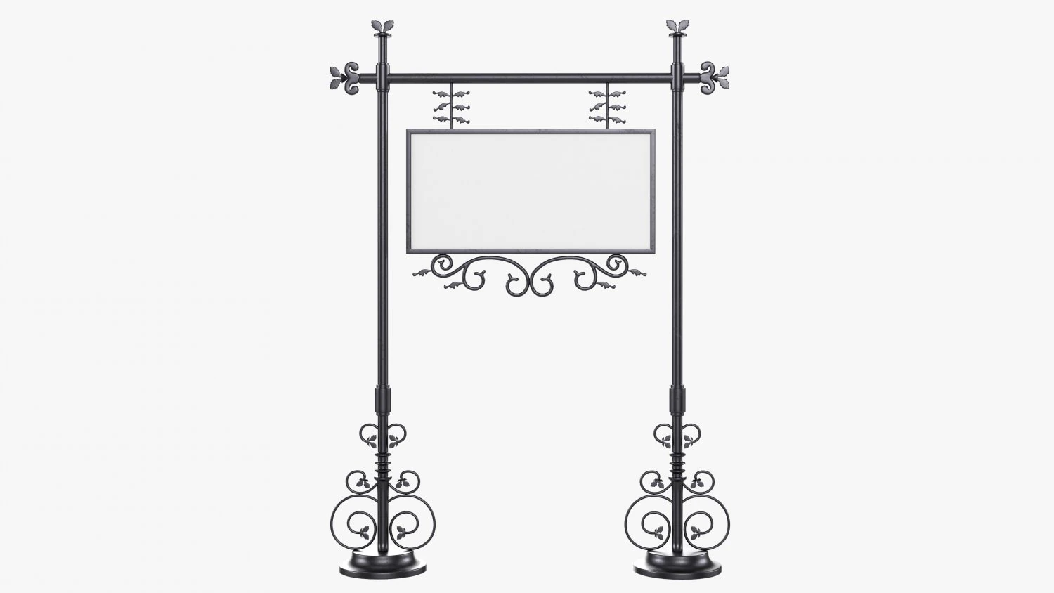Forged Column With Hanging Board 07 3D Model .c4d .max .obj .3ds .fbx .stl .blend