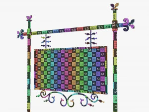 Forged Column With Hanging Board 07 3D Model