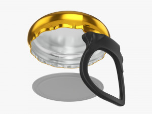 Glass Bottle Ring Pull Cap 3D Model