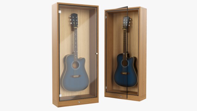 Guitar Display Cabinet Acoustic Dreadnought Guitar 3Dモデル .c4d .max .obj .3ds .fbx .stl .blend 
