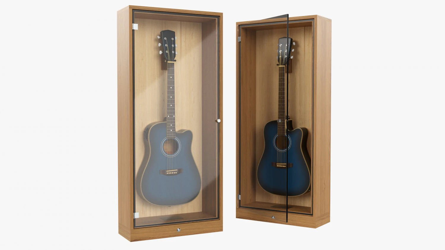 Guitar Display Cabinet Acoustic Dreadnought Guitar 3D Model .c4d .max .obj .3ds .fbx .stl .blend