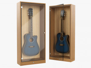 Guitar Display Cabinet Acoustic Dreadnought Guitar 3D Model