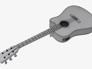 Guitar Display Cabinet Acoustic Dreadnought Guitar 3Dモデル