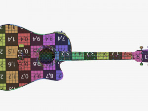 Guitar Display Cabinet Acoustic Dreadnought Guitar 3Dモデル