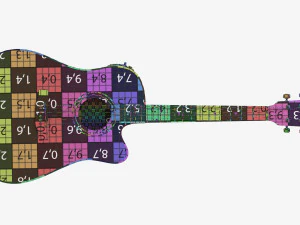 Guitar Display Cabinet Acoustic Dreadnought Guitar 3D Model