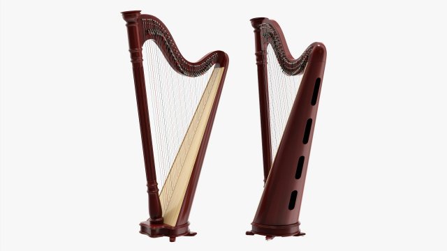 Harp 40-String 01 Modelo 3D .c4d .max .obj .3ds .fbx .stl .blend 