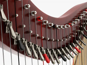 Harfe 40-saitig 01 3D Modell