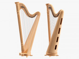Harp 40-String 02 3D Model