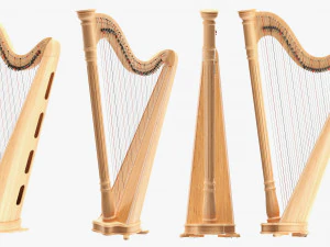 Harp 40-String 02 3D Model