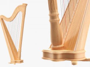 Harp 40-String 02 3D Model
