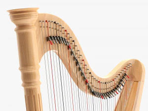 Harp 40-String 02 3D Model