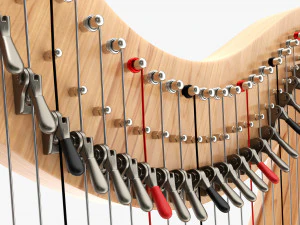 Harp 40-String 02 3D Model
