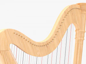 Harp 40-String 02 3D Model