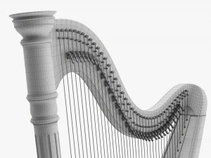Harp 40-String 02 3D Model