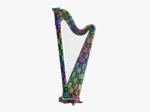 Harp 40-String 02 3D Model