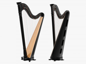 Harp 40-String 03 3D Model