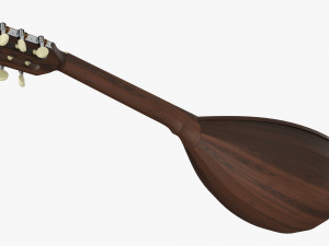 Lute String Instrument 3D Model