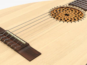 Lute String Instrument 3D Model