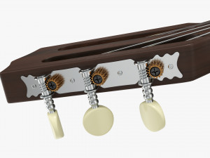 Lute String Instrument 3D Model