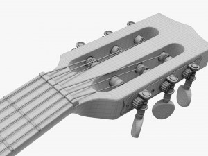 Lute String Instrument 3D Model