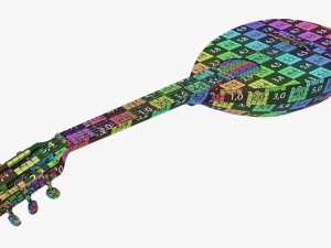 Lute String Instrument 3D Model