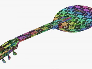 Lute String Instrument 3D Model