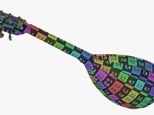 Lute String Instrument 3D Model