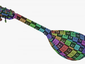 Lute String Instrument 3D Model
